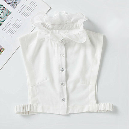 再入荷★付け襟　タートルレース　シャツ襟 シフォン　白/黒　重ね着シャツ　ホワイト　ブラック　レディース　パーティー/二次会/オフィス