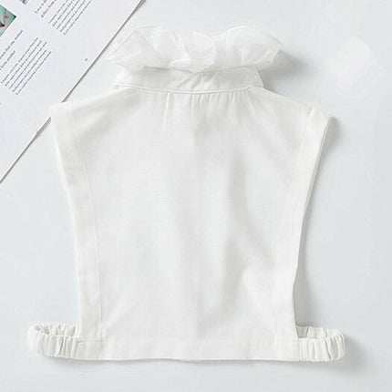 再入荷★付け襟　タートルレース　シャツ襟 シフォン　白/黒　重ね着シャツ　ホワイト　ブラック　レディース　パーティー/二次会/オフィス