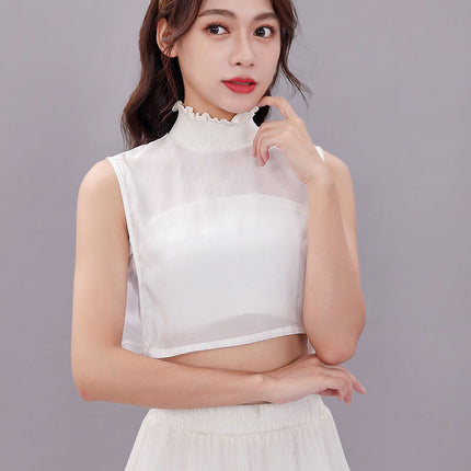 新作★付け襟　タートルレース　シャツ襟　白　重ね着シャツ　ホワイト　　レディース　パーティー/二次会/オフィス