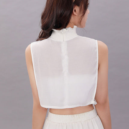 新作★付け襟　タートルレース　シャツ襟　白　重ね着シャツ　ホワイト　　レディース　パーティー/二次会/オフィス