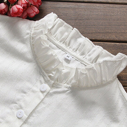 新作★付け襟　タートルレース　シャツ襟　白　重ね着シャツ　ホワイト　レディース　パーティー/二次会/オフィス