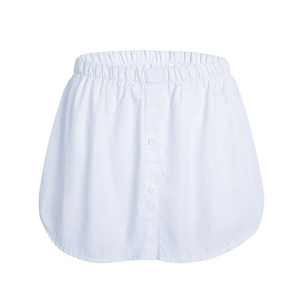 セール★在庫限り★付け裾　シャツ裾　白　重ね着シャツ　ホワイト　　レディース 春 夏 秋 冬 重ね着風 つけ裾 ウエストゴム　体型カバー