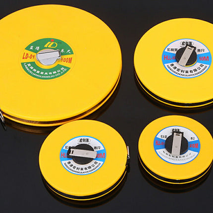 繊維タイプ 20m 巻尺 メジャー リネン ロングタイプ 強化ファイバーグラス グラウンドやコートの整備に 丈夫 長持ち 運動会 体育祭 測量 建築 土木 測定 ガーデニング 陸上競技