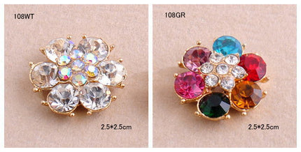 デコパーツ フラワー キラキラ フラワーパーツ  パーツ　ハンドメイドパーツ メタルデコパーツ アクセサリー材料 ゴールド金属カメリアパーツ・1個