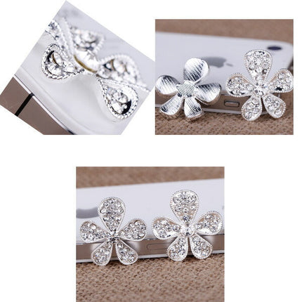 メタルデコパーツ フラワー　五つ葉　シルバー・ハンドメイドパーツ・アクセサリー・デコパーツ　花　金属カメリアパーツ・1個