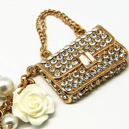 在庫処分★デコパーツ　メタルデコパーツ クリスタル ゴージャス　バッグ ハンドメイドパーツ アクセサリー デコパーツ 金属カメリアパーツ 1個