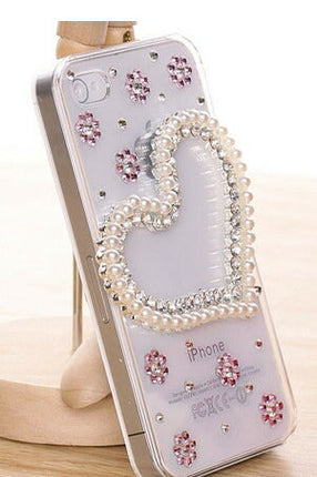 デコパーツ パール ハートパーツ ハンドメイドパーツ アクセサリー 金属カメリアパーツ 1個