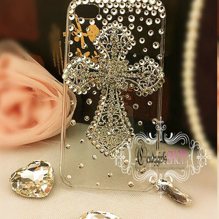 クロス・ハンドメイドパーツ・アクセサリー・デコパーツ　デコ電パーツ　スワロフスキー・ゴールド金属カメリアパーツ・1個