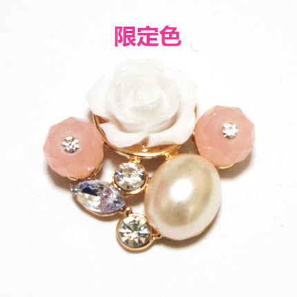 セール★デコパーツ メタルデコパーツ パール フラワー 花 ハンドメイドパーツ アクセサリー デコパーツ 1個　