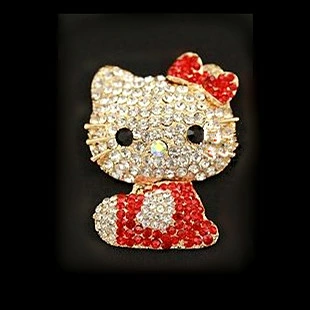 セール★デコパーツ 最高級クリスタル キャラクター　ハローキティ デコパーツ メタルデコパーツ  アクセサリー　ハンドメイド 金属カメリアパーツ 1個