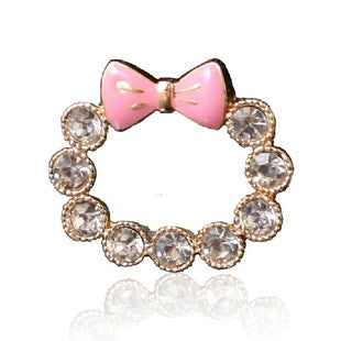 デコパーツ リボン 最高級クリスタル ハンドメイドパーツメタルデコパーツ アクセサリー リボンパーツ 1個　