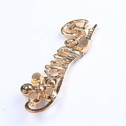 ハンドメイドパーツ　アクセサリー　キラキラアルファベット　Beauty×フラワー　デコパーツ　ゴールド　金属カメリアパーツ