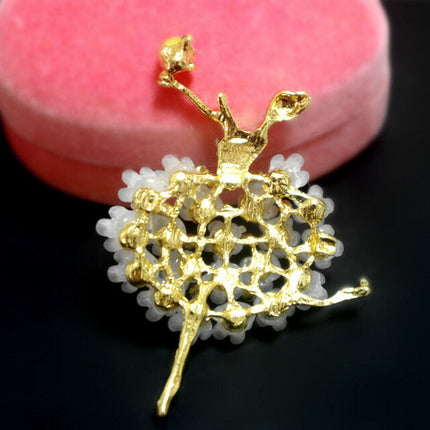 デコパーツ キラキラ カラーストーン フラワー バレエ少女　ハンドメイドパーツ アクセサリー材料 ゴールド金属カメリアパーツ 1個