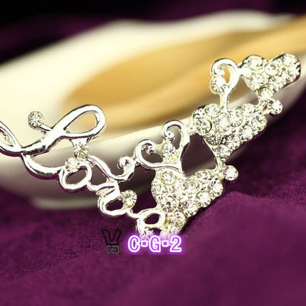 デコパーツ　 LOVE　ハートパーツ フラワー デコ電パーツ アクセサリー パーツ 金属カメリアパーツ