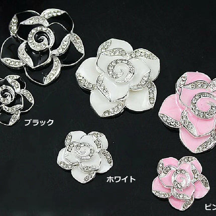 セール★激安★デコパーツ フラワー 2点セット ハンドメイドパーツ メタルデコパーツ  フラワーパーツ　金属カメリアパーツ