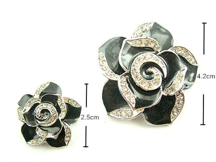 セール★激安★デコパーツ フラワー 2点セット ハンドメイドパーツ メタルデコパーツ  フラワーパーツ　金属カメリアパーツ