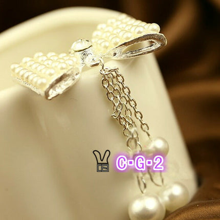 在庫処分★デコパーツ リボン メタルデコパーツ ハンドメイドパーツ　パール　リボンパーツ・チャーム ペンダントトップ シルバー金属カメリアパーツ 1個