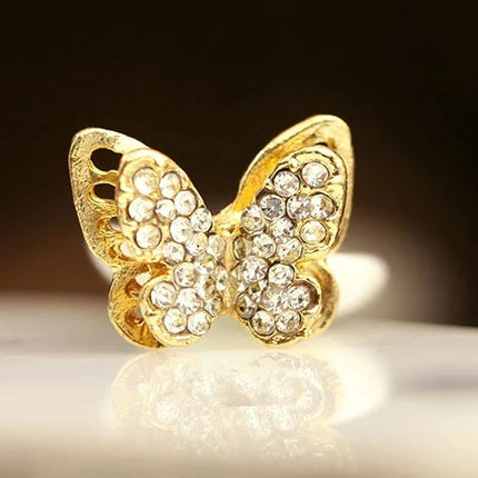 デコパーツ 蝶 バタフライ ゴールド 金属カメリアパーツバタフライパーツ 1個