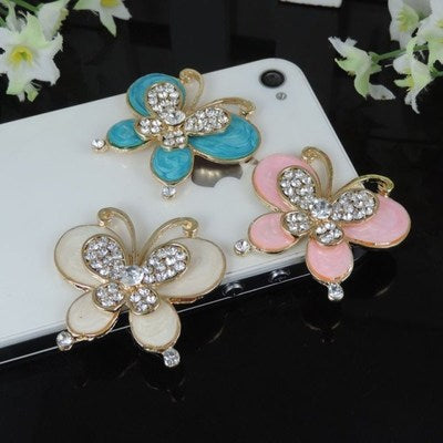 在庫処分★デコパーツ バタフライ 蝶 3色ハンドメイドパーツ アクセサリー デコ電パーツ 金属カメリアパーツ 1個