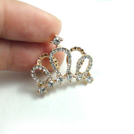 在庫一掃セール★デコパーツ 王冠　ハンドメイドパーツあいデコパーツ ゴールド金属カメリアパーツ・1個