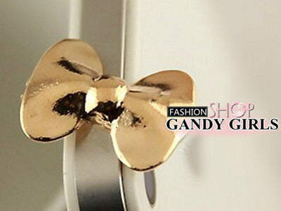 訳あり★メタルデコパーツ 2個セット・リボン・ハンドメイドパーツ・アクセサリー・デコパーツ ・ゴールド金属カメリアパーツ・