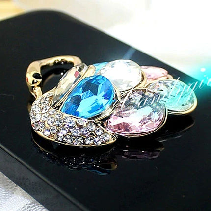 白鳥　ハンドメイドパーツ・アクセサリー・デコパーツ ・デコ電パーツ　スワロフスキー リトルスワン・金属カメリアパーツ・チャーム・1個