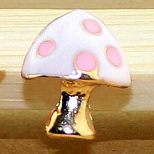 メタルデコパーツ きのこ・ドット・ハンドメイドパーツ・アクセサリー・デコパーツ ・金属カメリアパーツ・1個