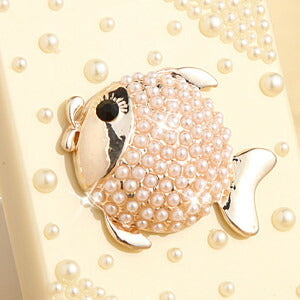 デコパーツ パール 魚 金魚 ハンドメイドパーツ・アクセサリー デコパーツ デコ電パーツ 金属カメリアパーツ・1個