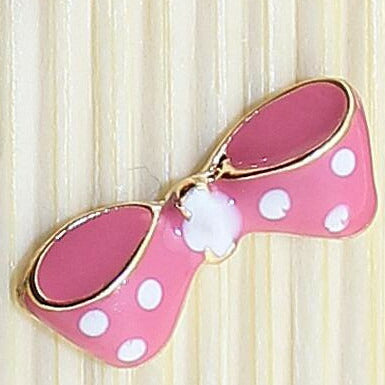 メタルデコパーツ ・ドット　リボン・ハンドメイドパーツ・アクセサリー・デコパーツ ・1個・金属カメリアパーツ