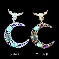 セール★デコパーツ 三日月 天使の羽 ハンドメイドパーツ アクセサリー デコパーツ 金属カメリアパーツ  1個