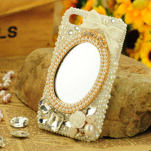 激安★デコパーツ パール ミラー 鏡 ハンドメイドパーツ ファッション小物  パーツ 金属カメリアパーツ 1個・