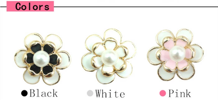 デコパーツ ハンドメイドパーツ アクセサリー デコパーツ デコ電パーツ パール フラワー 1個 金属カメリアパーツ