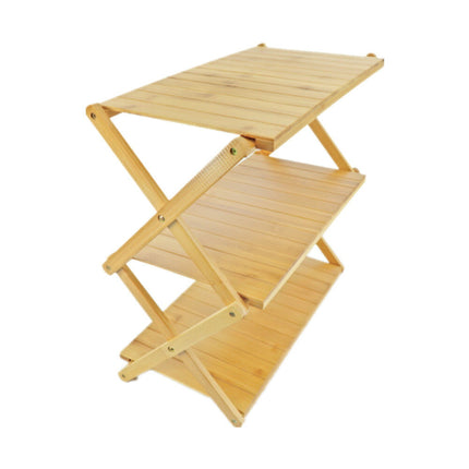 竹製 折りたたみラック 幅50cm  3段 棚 収納棚 ナチュラル キャンプ アウトドア ラック 軽量 コンパクト  組み立て不要  植物棚 フラワースタンド 園芸ラック ガーデンラック  キッチンラック ランドリー ベランダラック 収納 インテリア おしゃれ