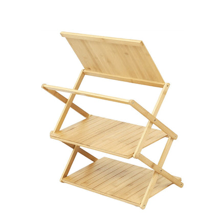 竹製 折りたたみラック 幅50cm  3段 棚 収納棚 ナチュラル キャンプ アウトドア ラック 軽量 コンパクト  組み立て不要  植物棚 フラワースタンド 園芸ラック ガーデンラック  キッチンラック ランドリー ベランダラック 収納 インテリア おしゃれ