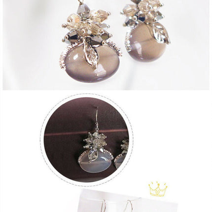 天然石　ビ-ズ シルバー925　ピアス　人気揺れる イヤリング　レディースアクセサリー