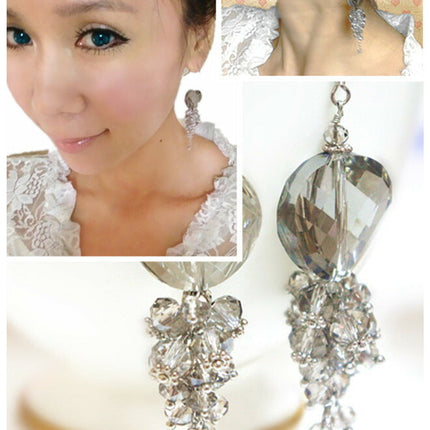 天然石　水晶　ビ-ズ シルバー925　ピアス　人気揺れる イヤリング　レディースアクセサリー