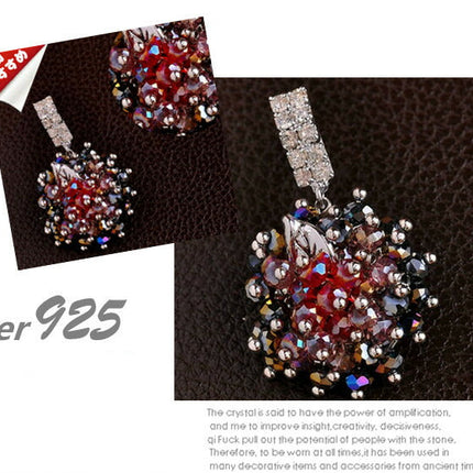 天然水晶　キラキラストーン シルバー925　ピアス　人気　揺れるピアス イヤリング　レディースアクセサリー