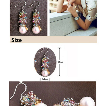 天然水晶　パール　真珠　シルバー925　ピアス　人気　揺れるピアス イヤリング　レディースアクセサリー