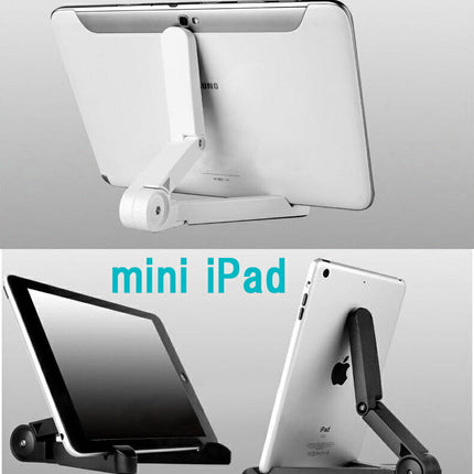 iPad・タブレット スマートフォン対応 折りたたみ式スタンド ホルダー 角度調節可能 コンパクト収納 全キャリア・全機種対応スタンド ホルダー iPad Air・iPad Retina・iPad miniなど7〜10.1インチまで対応 マルチスタンド