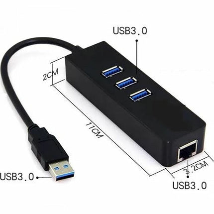 3ポートUSB3.0+LAN HUB★ ハブ ULTRA SLIM 軽量 高速ハブ 変換アダプター（to USB3.0+有線LAN）  ハイスピード Gigabit マルチファンクション 10/100/1000BASE-T ギガビット イーサネット RJ45 LAN アダプタ USB-A  パソコン 省エネ 増設 電源 バスパワー