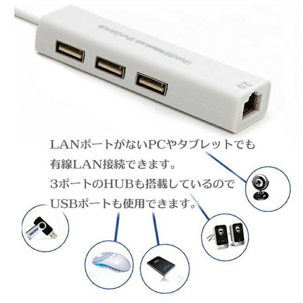 3ポートUSB2.0+LAN HUB★ ハブ ULTRA SLIM 軽量 高速ハブ USB2.0 変換アダプター（to USB2.0+有線LAN） ハイスピード Gigabit マルチファンクション 10/100/1000BASE-T ギガビット イーサネット RJ45 LAN アダプタ USB-A  パソコン 省エネ 増設 電源 バスパワー